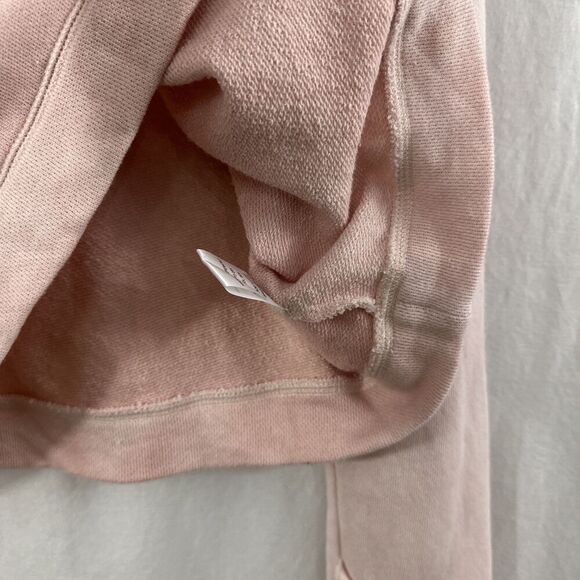 LoveShackFancy Pink Distressed Wash Ruffle Sweatshirt Womens Size S Feminine - Picture 8 of 13